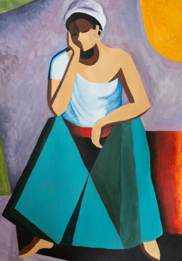 Peinture intitulée "Spanish woman figur…" par Alina Odwyer, Œuvre d'art originale, Acrylique