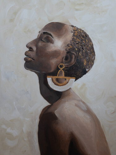 Malerei mit dem Titel "African American wo…" von Alina Odwyer, Original-Kunstwerk, Acryl