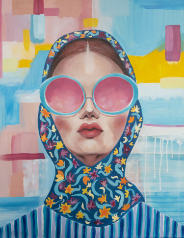 Картина под названием "Life thought pink g…" - Alina Odwyer, Подлинное произведение искусства, Акрил
