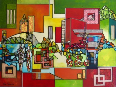 Painting titled "Vancouver, Canada" by Aline Chevalier, Original Artwork, Acrylic