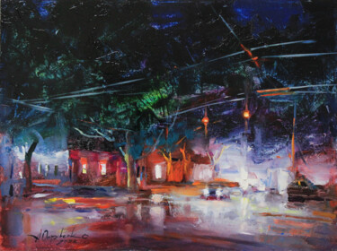 "Night street" başlıklı Tablo Alisa Onipchenko-Cherniakovska tarafından, Orijinal sanat, Petrol Diğer sert panel üzerine mon…