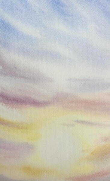Pintura intitulada "Blush of Dawn" por Alisa Vovk, Obras de arte originais, Aquarela