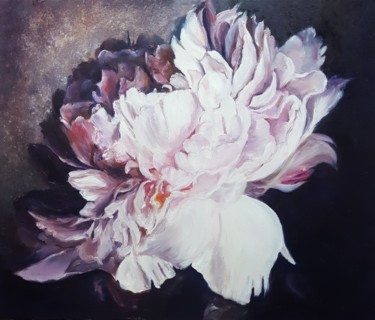 Картина под названием "Розовый пион" - Натали  Дидух, Подлинное произведение искусства, Масло