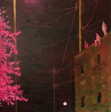 Malerei mit dem Titel "cherry blossom heig…" von Philip Michael Martin, Original-Kunstwerk, Acryl