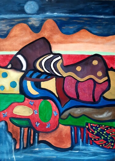 Pintura titulada "happy night" por Ali Melian, Obra de arte original, Oleo