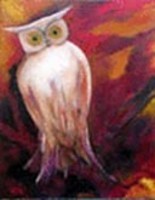 Peinture intitulée "LE HIBOU" par Alix.F, Œuvre d'art originale