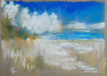 Malerei mit dem Titel "Coast" von Aliz Posta, Original-Kunstwerk, Pastell