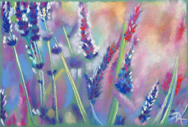 Malerei mit dem Titel "Lavender" von Aliz Posta, Original-Kunstwerk, Pastell