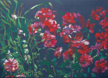 Malerei mit dem Titel "My flowers" von Aliz Posta, Original-Kunstwerk, Pastell