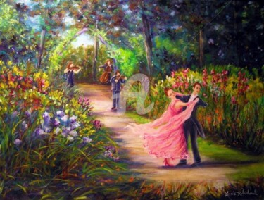 Peinture intitulée "Symphonie au jardin" par Lucie Robichaud, Œuvre d'art originale, Autre