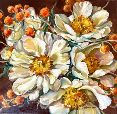 제목이 "White flowers"인 미술작품 Alla Badsar로, 원작, 기름
