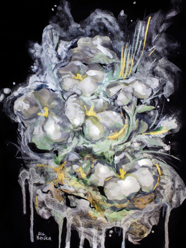 Arts numériques intitulée "Flowers 01" par Alla Broska, Œuvre d'art originale, Aquarelle