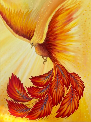 Pintura titulada "Phoenix Rebirth" por Alla Kyzymenko, Obra de arte original, Oleo