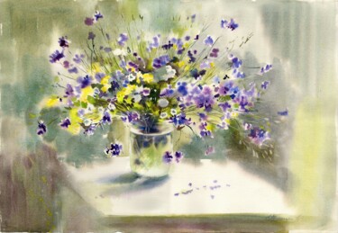 Painting titled "Beautiful morning.…" by Alla Prisakar, Original Artwork, Watercolor