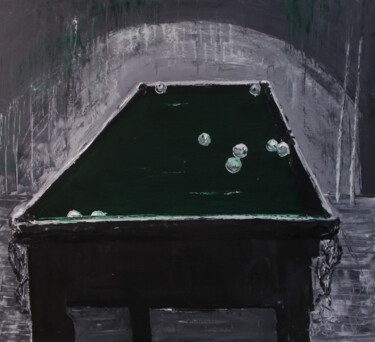 Painting titled "The game" by Alla Ronikier, Original Artwork, Oil Mounted on Wood Stretcher frame