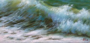 Картина под названием "Wave / Волна" - Alla Tatarinova, Подлинное произведение искусства, Масло