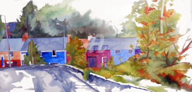 Peinture intitulée "ballyvanghan" par Allais Rabeux, Œuvre d'art originale, Aquarelle