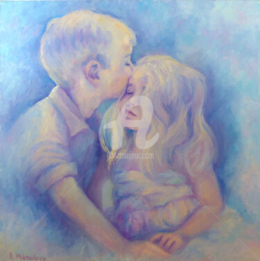 Painting titled "La Tendresse" by Alla Mikhailova, Original Artwork, Oil