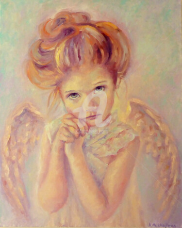 Peinture intitulée "L'Ange" par Alla Mikhailova, Œuvre d'art originale, Huile