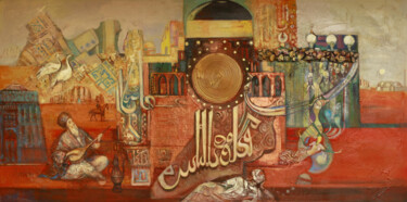 Schilderij getiteld "The Khorosanian sing" door Allamyrat Muhammedov, Origineel Kunstwerk, Olie