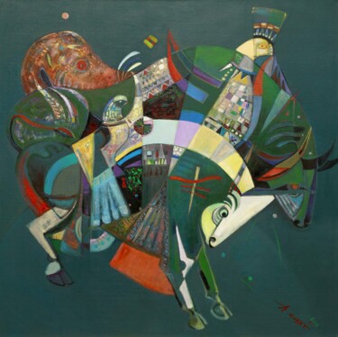 Peinture intitulée "The rhythm of the t…" par Allamyrat Muhammedov, Œuvre d'art originale, Huile