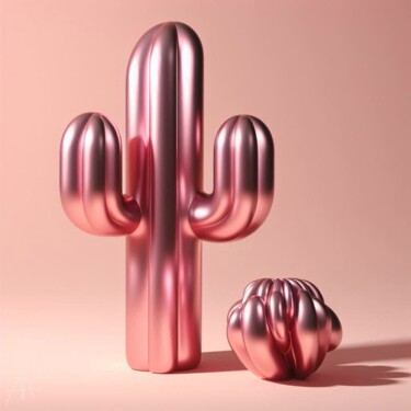 Digitale Kunst getiteld "cactus n°1" door Allegra Art, Origineel Kunstwerk, AI gegenereerde afbeelding