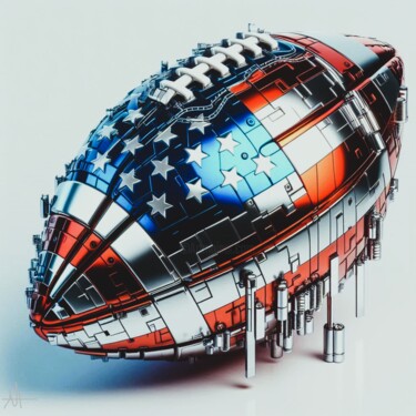 Digital Arts με τίτλο "football américain…" από Allegra Art, Αυθεντικά έργα τέχνης, 2D ψηφιακή εργασία