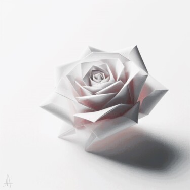Arte digitale intitolato "rose origami n°2" da Allegra Art, Opera d'arte originale, Lavoro digitale 2D