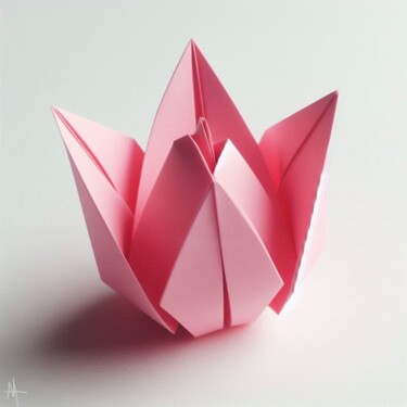 Arte digitale intitolato "tulipe origami n°1" da Allegra Art, Opera d'arte originale, Lavoro digitale 2D