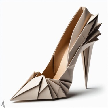Digitale Kunst getiteld "escarpin origami n°2" door Allegra Art, Origineel Kunstwerk, 2D Digital Work