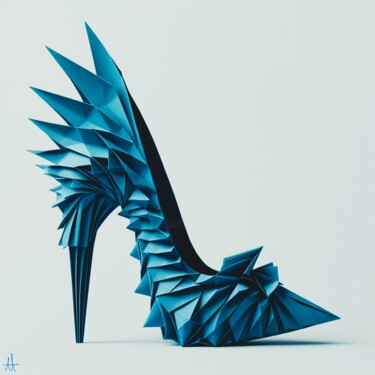 Цифровое искусство под названием "escarpin origami n°5" - Allegra Art, Подлинное произведение искусства, 2D Цифровая Работа