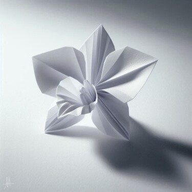Arte digitale intitolato "orchidée origami n°2" da Allegra Art, Opera d'arte originale, Lavoro digitale 2D