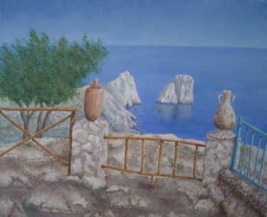 Painting titled "Isola di Capri" by Allegretto, Original Artwork, Acrylic