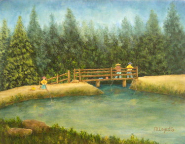 Pintura intitulada "Fishing At Gay Park" por Allegretto, Obras de arte originais, Acrílico