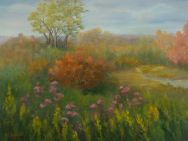 Schilderij getiteld "Fall In East Hampton" door Allegretto, Origineel Kunstwerk, Acryl