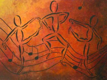 Schilderij getiteld "Dance Fever" door Allegretto, Origineel Kunstwerk, Acryl