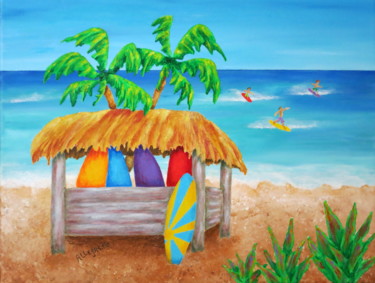 Картина под названием "Surf's Up" - Allegretto, Подлинное произведение искусства, Акрил