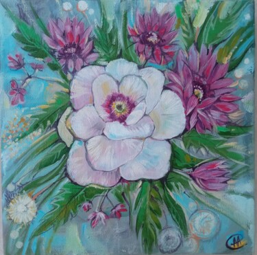 Schilderij getiteld "Camellia Japonica o…" door Skorokhoart, Origineel Kunstwerk, Olie