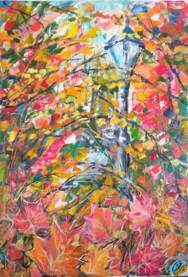 Malerei mit dem Titel "Autumn Vibes Oil Pa…" von Skorokhoart, Original-Kunstwerk, Öl