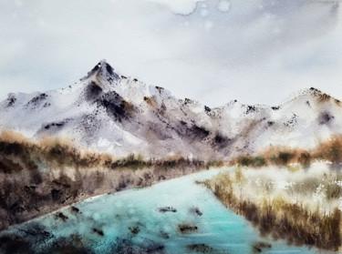 Pintura titulada "Mountain landscape" por Svetlana Yumatova, Obra de arte original, Acuarela