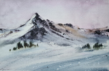 Pintura titulada "Mountain landscape…" por Svetlana Yumatova, Obra de arte original, Acuarela