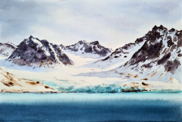 Painting titled "Mountains of the Ar…" by Svetlana Yumatova, Original Artwork, Watercolor