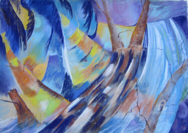 Peinture intitulée "entre-ciel-et-terre…" par Claudette Allosio, Œuvre d'art originale, Pastel