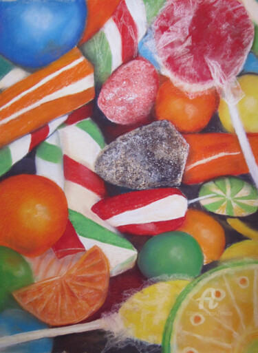 Peinture intitulée "saveur-acidulee-80x…" par Claudette Allosio, Œuvre d'art originale, Pastel