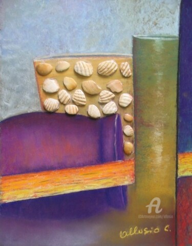 Painting titled "coquillages1 #artis…" by Claudette Allosio, Original Artwork, Pastel