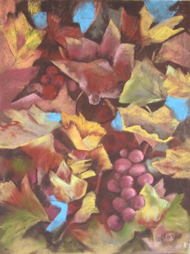 Peinture intitulée "Vendanges tardives2…" par Claudette Allosio, Œuvre d'art originale, Pastel