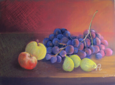 Peinture intitulée "Pour le dessert#art…" par Claudette Allosio, Œuvre d'art originale, Pastel