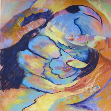 Peinture intitulée "toucher.jpg" par Claudette Allosio, Œuvre d'art originale, Pastel