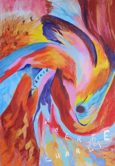 Peinture intitulée "Liberté" par Claudette Allosio, Œuvre d'art originale, Pastel