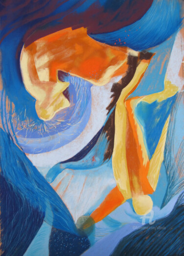 Peinture intitulée "Apesanteur" par Claudette Allosio, Œuvre d'art originale, Pastel